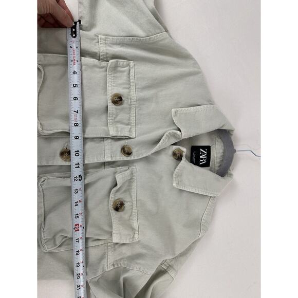 Zara Womens Button Down Jean Jacket Mint Green Cotton Size Small - Picture 6 of 8